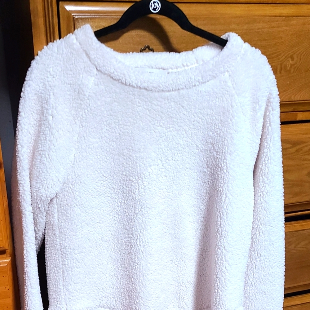 LOFT White Crew Neck Sweater Cozy and Versatile